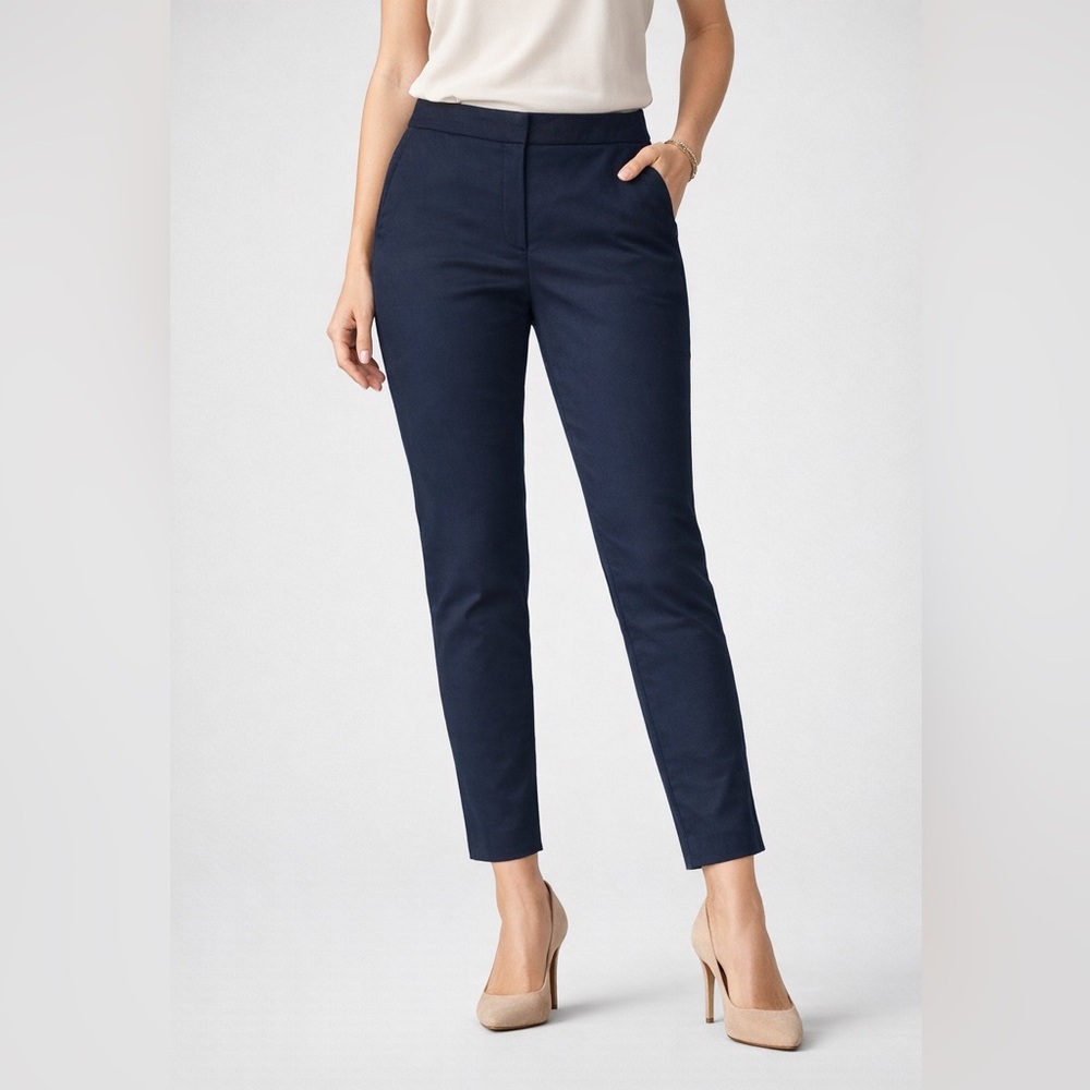 Vince Camuto Navy Ankle Pants Size 8 Stretch Slim Career 27” Inseam with Pockets - Picture 11 of 11